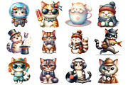 Funny Quirky Cats Clipart, an Illustration by SinaCreation (Thumbnail 2 of 5)