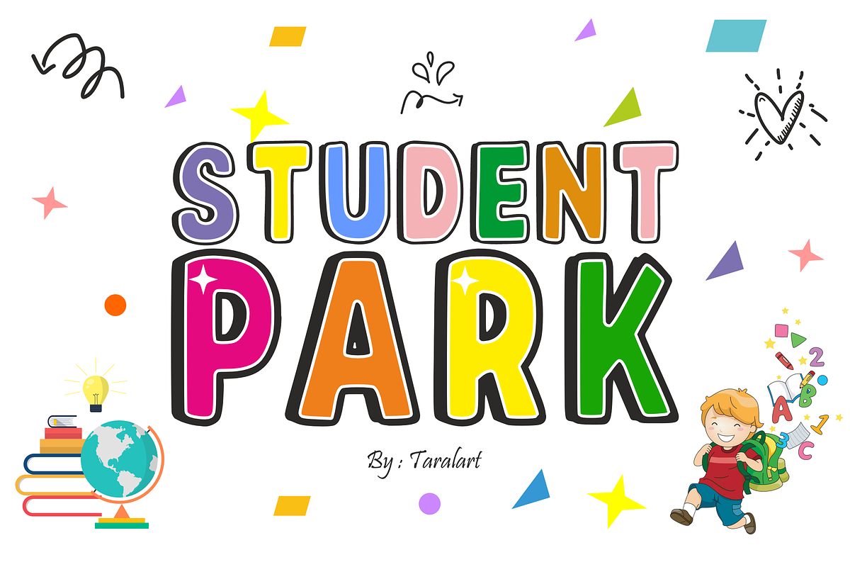 Student Park - Playful School Font, a Sans Serif Font by KiddoGlyphs Studio (Photo 1 of 5)