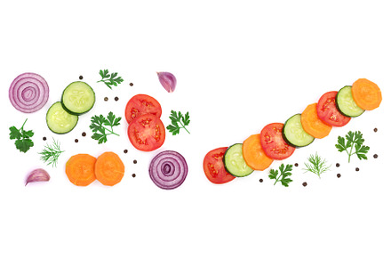 tomato, cucumber and carrot slice, a Food & Drink Photo by NataPhoto
