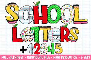 Teacher Doodle letters Bundle, an Object Graphic by RETROVIBZDESIGNS