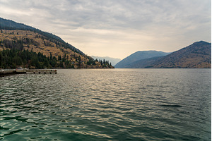 View north along Lake Chelan in, a Nature Photo by Backyard Stock