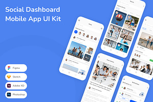 Social Dashboard Mobile App UI Kit