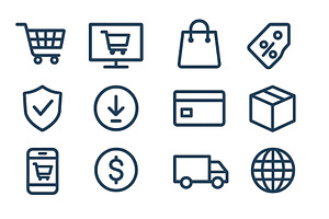 Shopping icons representing online, a Technology Illustration by ZinetroN