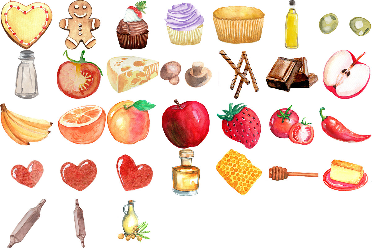 101 Baking Items Watercolor Clipart, an Illustration by LilyBoo Clipart (Photo 4 of 4)