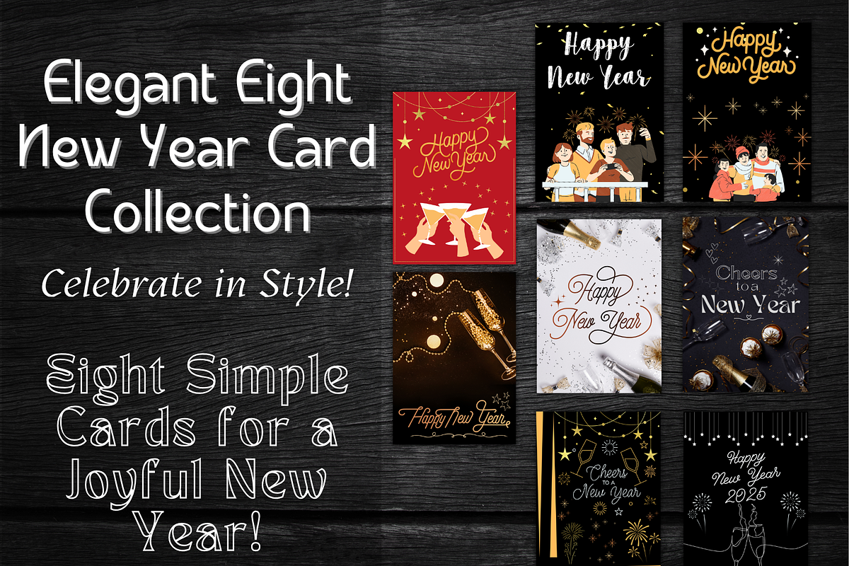Elegant New Year Card Collection, a Card Template by WynterLife Studio (Photo 1 of 6)