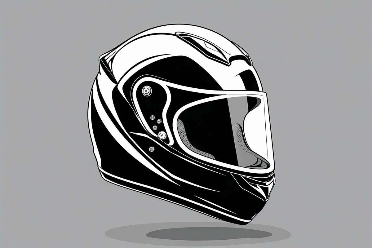 Motorcycle Helmet Vector Clipart Set, an Illustration by Gfx_Store (Photo 4 of 7)