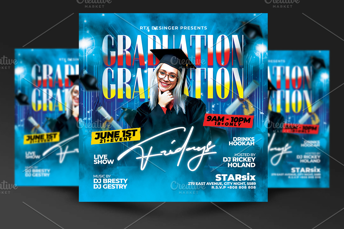Graduation Flyer Template, a Flyer Template by RTXdesinger99 (Photo 2 of 3)