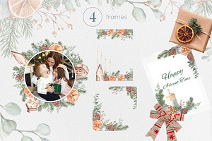 Christmas Advent Watercolor Cliparts