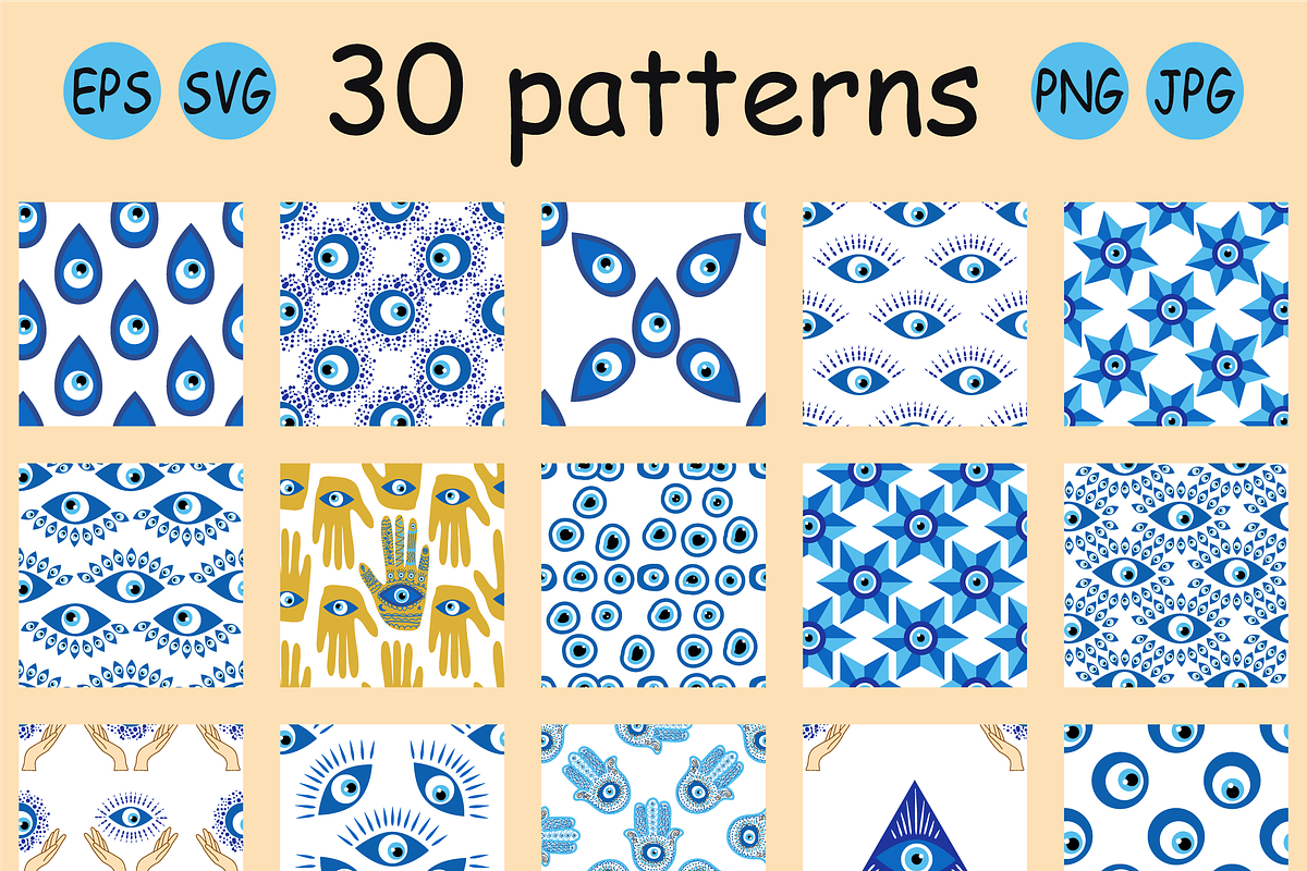 Turkish Evil Eyes Patterns, a Pattern Graphic by Michiru13 (Photo 18 of 23)