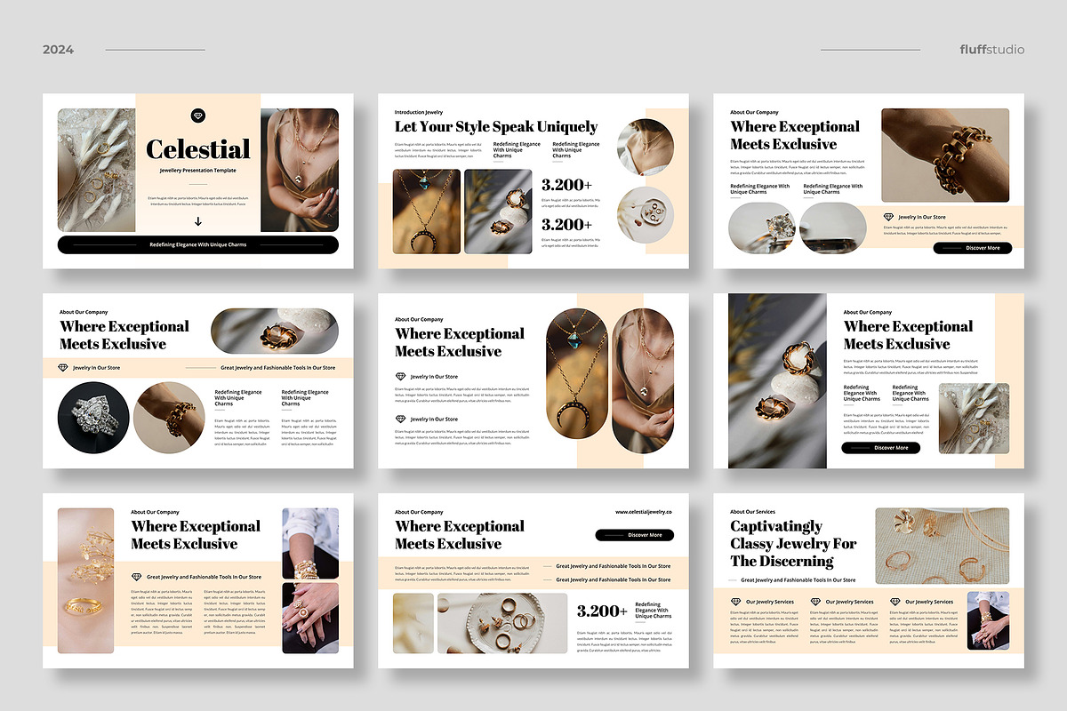 Luxury Jewelry Keynote Template, a Presentation Template by fluffstudio (Photo 2 of 4)