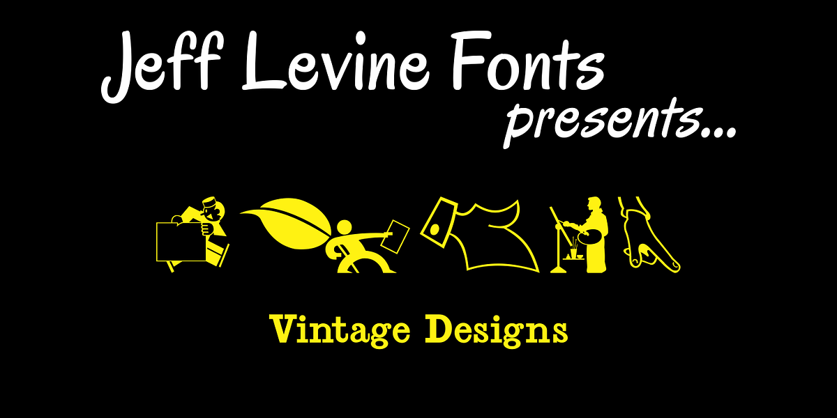 Vintage Designs JNL, a Symbol Font by Jeff Levine Fonts