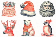 Christmas Doodle Sublimation Clipart, an Illustration by OK Design (Thumbnail 5 of 5)