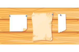 Nailed paper. Old papers parchment, an Illustration by Stock-Smart-Start