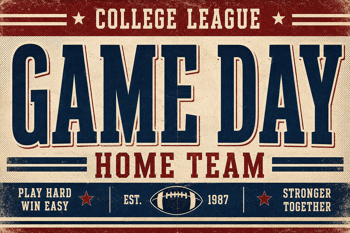 Collegiate – Bold Varsity Font, a Script Font by Wow Magic (Photo 2 of 5)