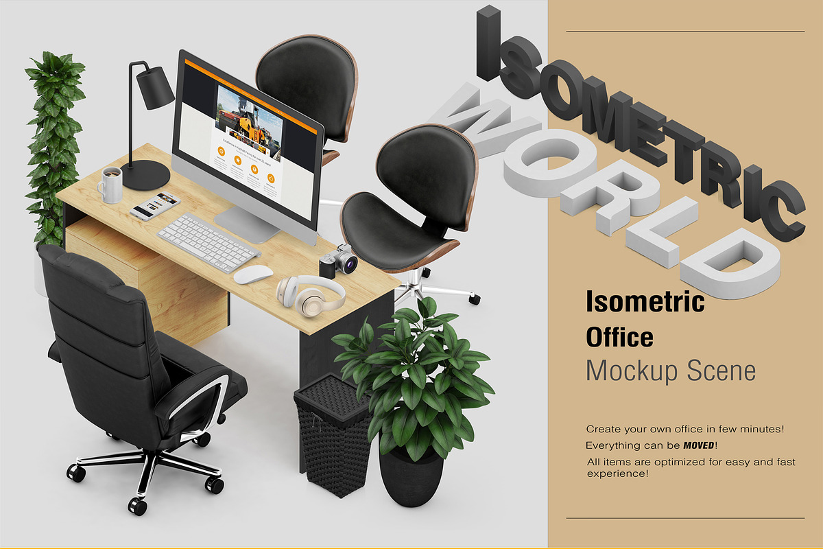 Isometric Scene Creator Mockup, a Books & Magazine Mockup by IsometricWorld (Photo 2 of 47)