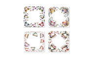 Flower watercolor in tea cup frames, an Object Graphic by SketchArtStudio (Thumbnail 3 of 3)