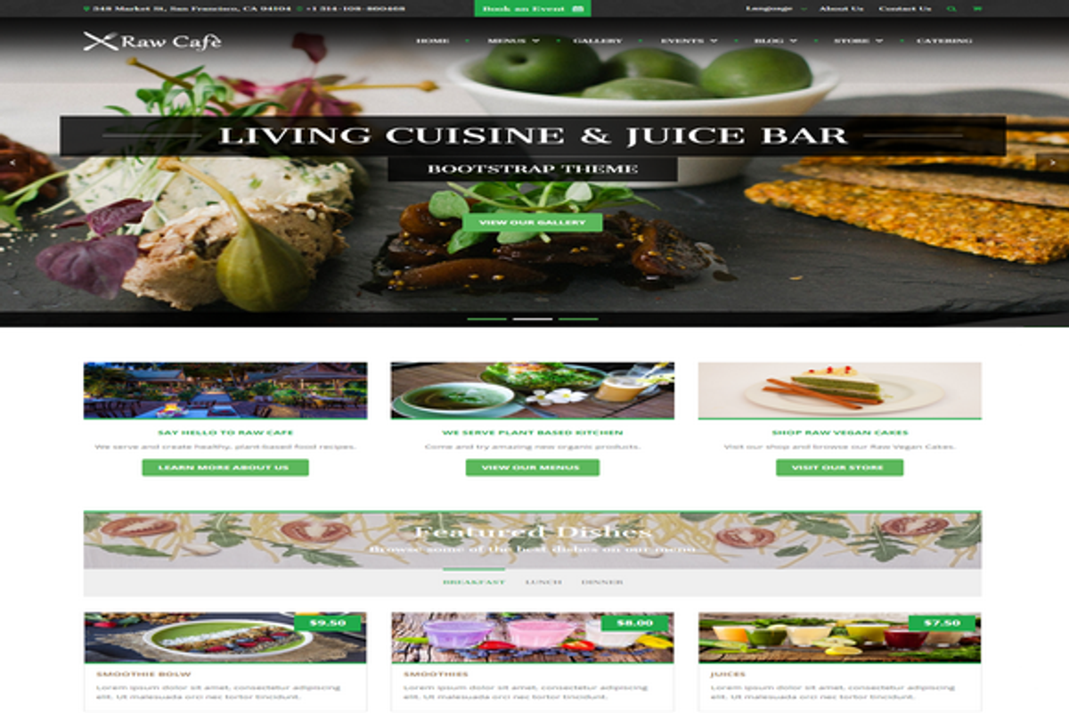 Raw Cafè-Bootstrap Theme Restaurant, a Bootstrap Template by auroraruggieri (Photo 3 of 13)