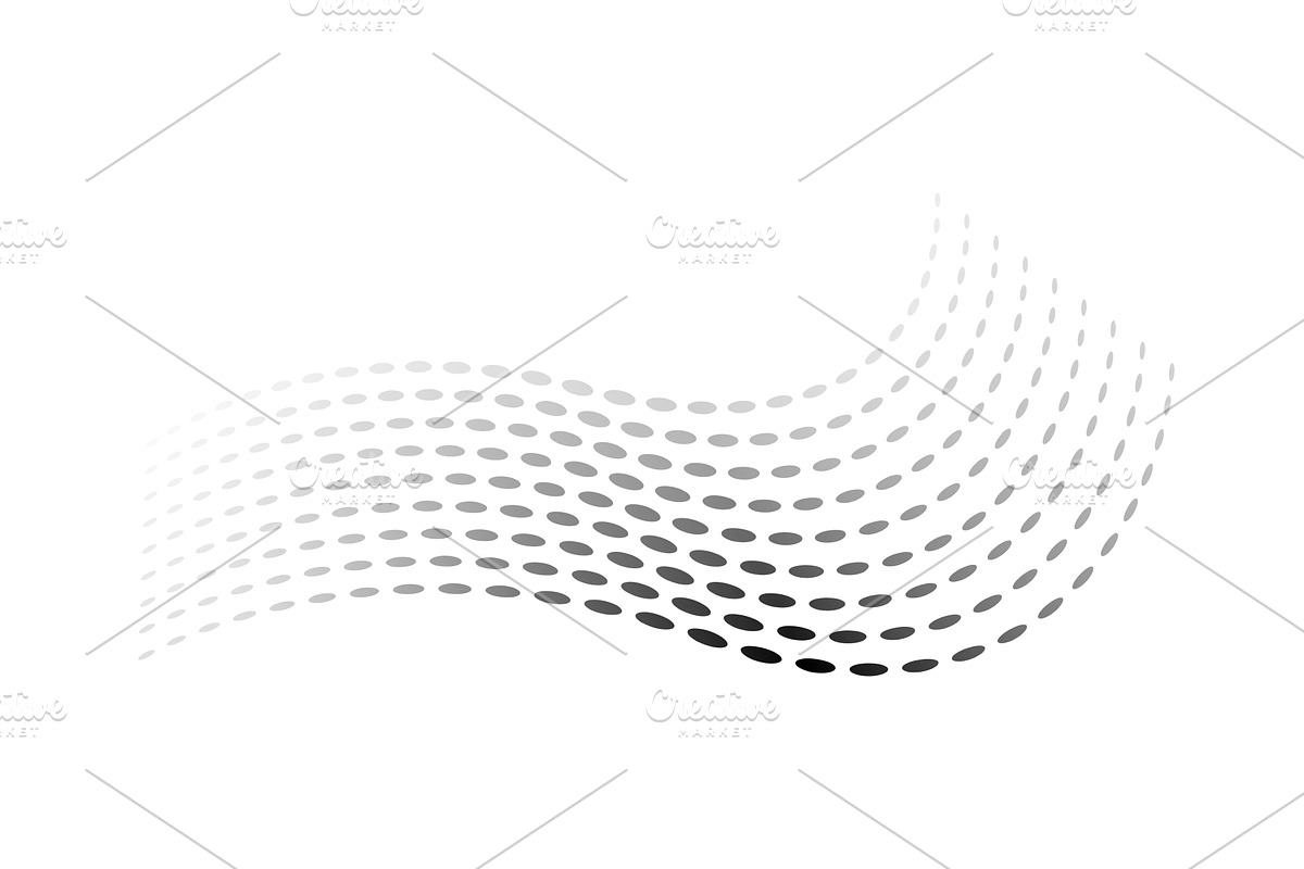 Dotted halftone waves. Flowing, an Illustration by Things for designers