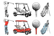 Golf engraved sketches and posters, a Decorative Illustration by Akimo Mia (Thumbnail 2 of 7)