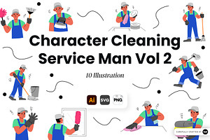 Cleaning Service Man Vol 2, a Work Illustration by SLAB! Design