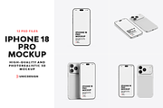 iPhone 18 Pro Mockup, an iPhone Mockup by UnicDesign (Thumbnail 1 of 13)