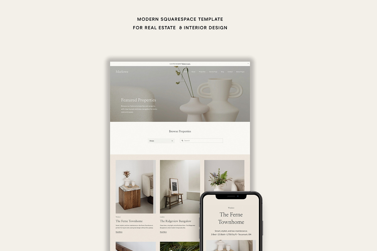Real Estate Squarespace Template preview 2