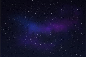 Night sky northern purple glow stars, an Illustration by Lemberg Vector