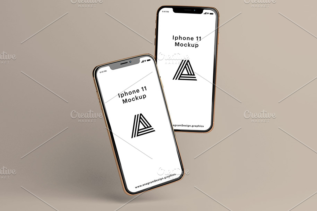 Rose Gold Iphone 11 Mockup, an iPhone Mockup by AnagramDesign (Photo 2 of 5)