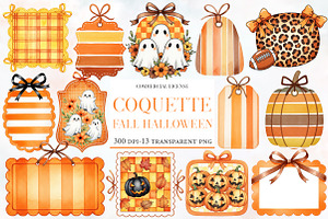 Coquette Fall Halloween Border Frame, an Illustration by Designworld
