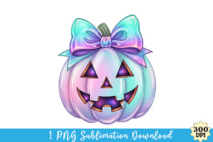 Iridescent Ghost Pumpkin PNG T-Shirt, an Illustration by Watercolor design