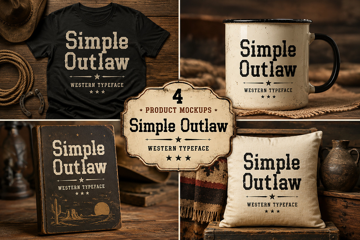 Simple Outlaw, a Serif Font by Wow Magic (Photo 2 of 5)