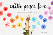 Earth Peace Love Watercolor Set, a Person Illustration by Art Dari Autumn (Thumbnail 4 of 12)