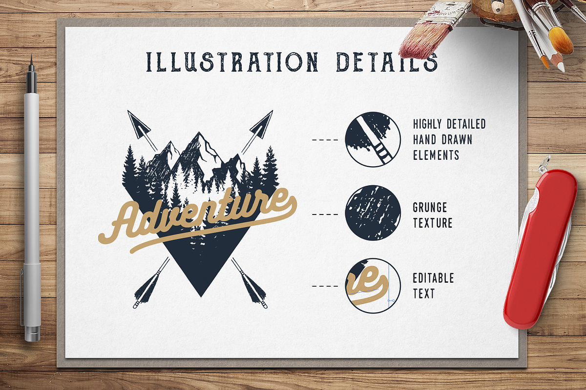 Wanderlust. 15 Double Exposure Logos, a Branding & Logo Template by Cosmic Store (Photo 3 of 14)
