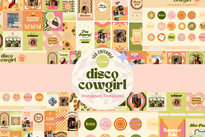 Disco Cowgirl Instagram Templates