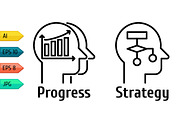 Pictogram icons set of human brain., an Outline Icon by julia_musdotter (Thumbnail 8 of 10)
