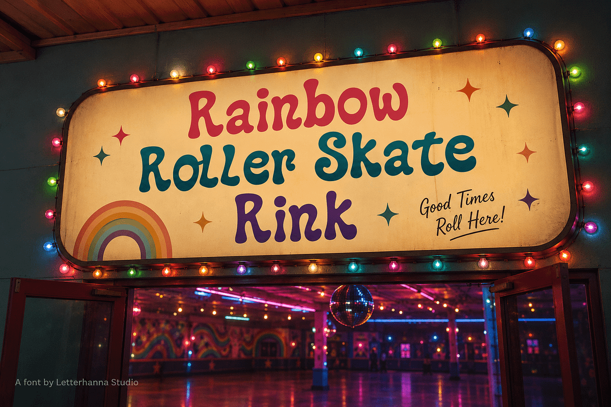 Nestglow Retro Wave Funky Font, a Handwritten Font by Letterhanna Studio (Photo 9 of 9)