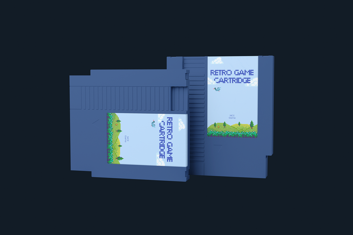 Retro Game Cartridge Mockup, an Advertising Mockup by DSNA Mockup (Photo 4 of 5)