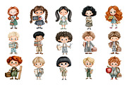 Back to School Kids Clipart, an Education Illustration by Nicolle's Colorful Art (Thumbnail 4 of 6)