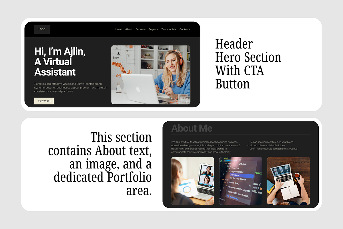 Virtual Assistant Portfolio Website, a Social Media Template by Snapybiz