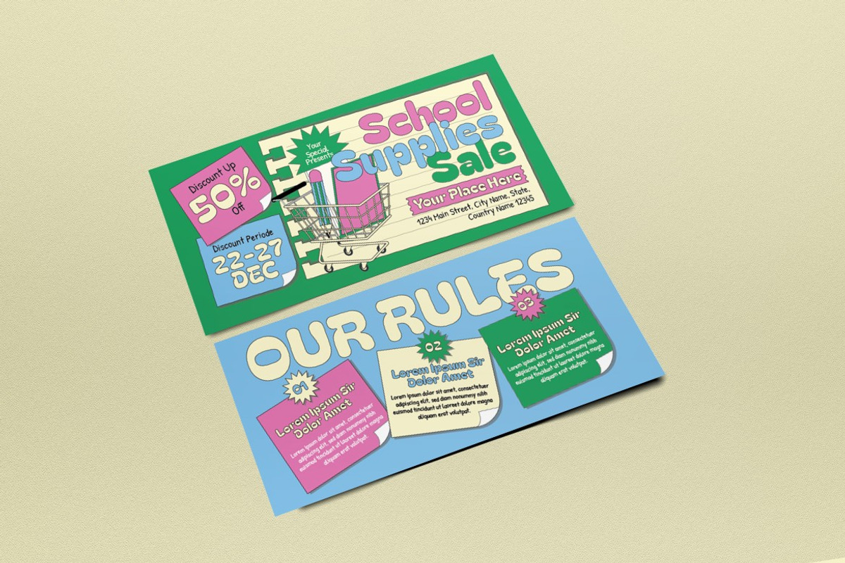 School Supplies Sale Voucher, a Card Template by graphicook (Photo 2 of 3)