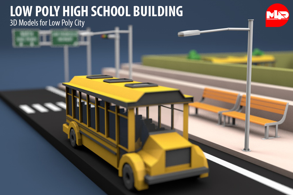 Low Poly High School Building, an Architecture 3D Model by multimedia4ds (Photo 9 of 13)