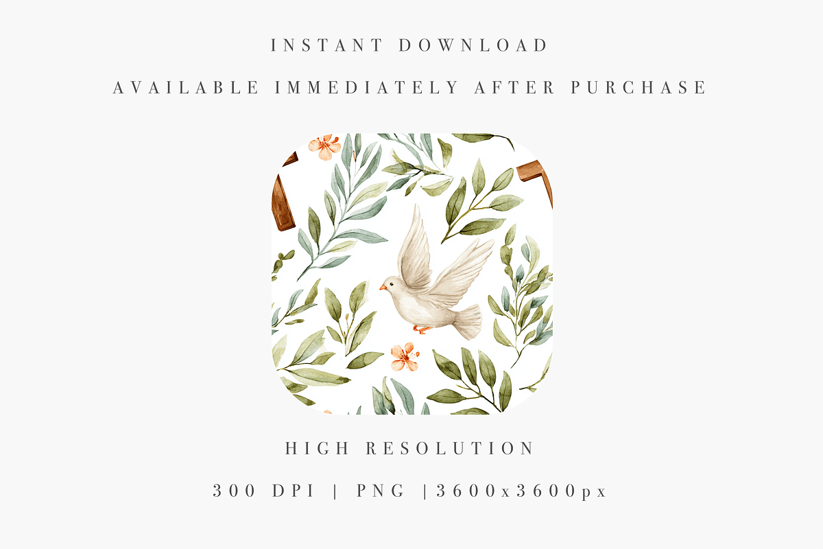 Christian Pattern Seamless, a Decorative Illustration by Pati Charm Studio (Photo 4 of 7)