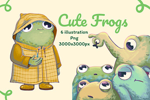 Cute Frogs, an Animal Illustration by kaplaniha