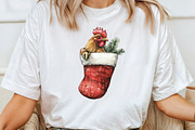 Funny Christmas Chicken Clipart, an Illustration by CraftArtStudio (Thumbnail 4 of 6)