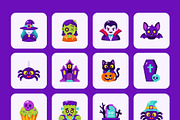110 Halloween Flat Bundle Icons, an Emoji Icon by Prosymbols (Thumbnail 10 of 11)