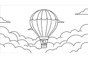 Hot Air Balloon Cloud Line Art bundl, an Illustration by Designer_Momina (Thumbnail 43 of 51)