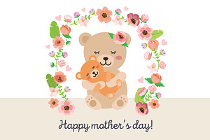 Mother's day - mama bear vector     