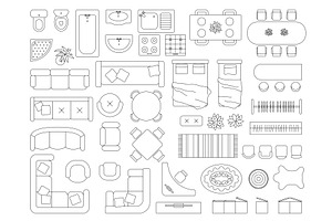 Furniture Top View. Planning