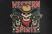 Western Cowboy Skull Print, a Decorative Illustration by Agor2012 shop (Thumbnail 1 of 8)