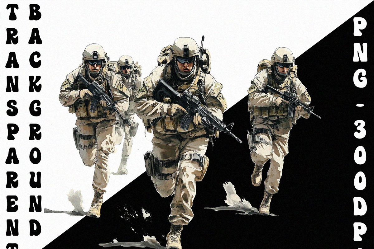Watercolor Military Clipart (PNG), an Object Illustration by DesignBTF (Photo 6 of 7)
